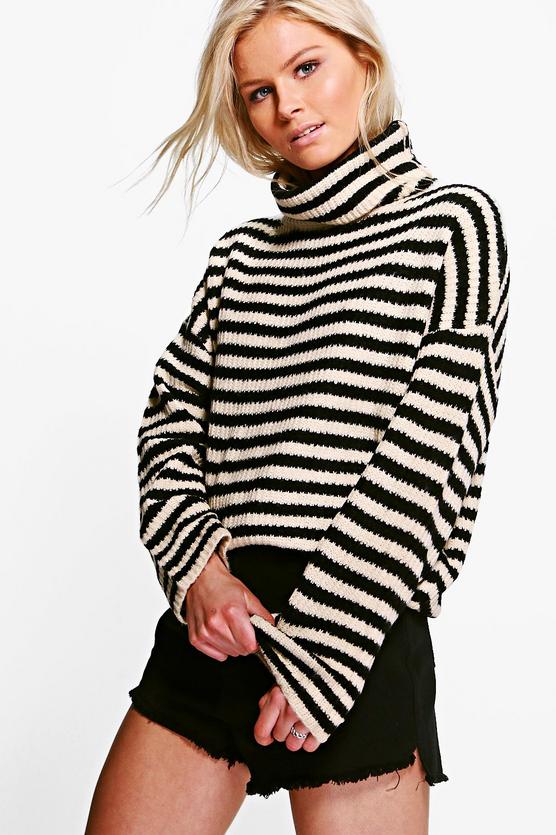 Emily Stripe Cowl Neck Jumper